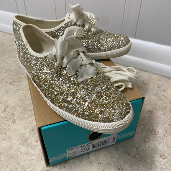 Keds Shoes Kate Spade Platinum Glitter Keds Wedding Shoes Poshmark